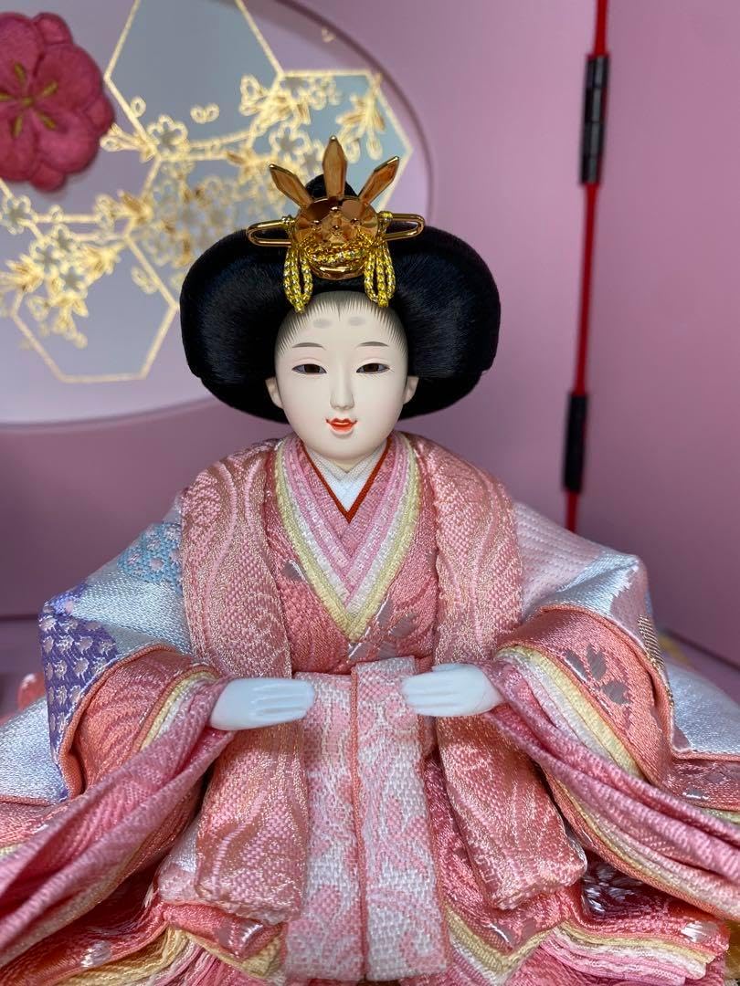 雛人形 木村一秀作 江戸木目込み人形 親王飾り 会津曙塗り収納セット