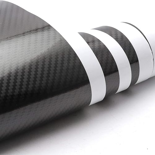 Miniatura 4 de x xotic tech Calcomanía gráfica de vinilo de 7 pulgadas de ancho, diseño de rayas de Rally Racing para automóvil, fibra de carbono 5D negro