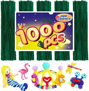 Dark Green Pipe Cleaners - 1000 Pack for Crafts and Arts