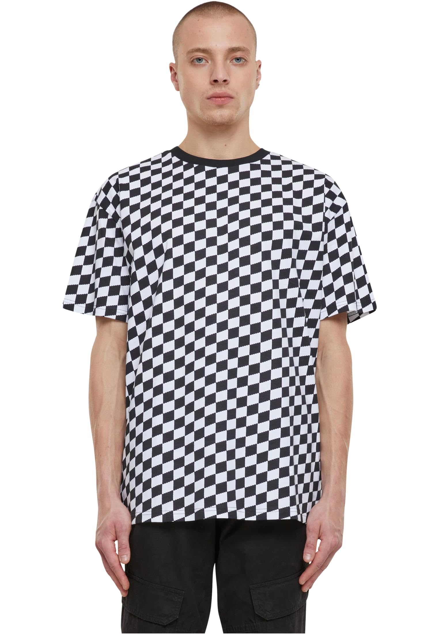 Urban Classics Men's Oversized Check Tee, Blackcheck, L