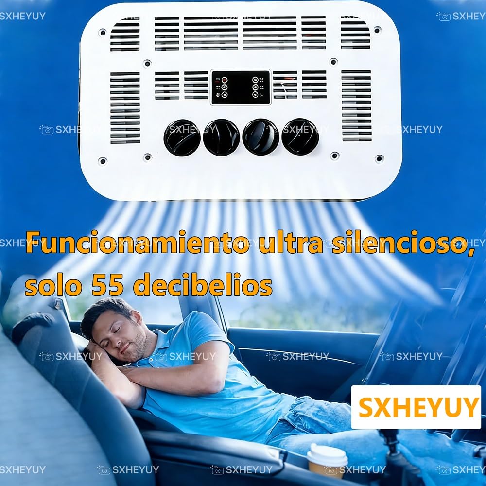 SXHEYUY Aire Acondicionado 12V 24V, Aire Acondicionado Camper Solo Frío O Frío/Calor, Precargado De Refrigerante, para Caravanas, Camiones, Vehículos Agrícolas,12v,Solo frío