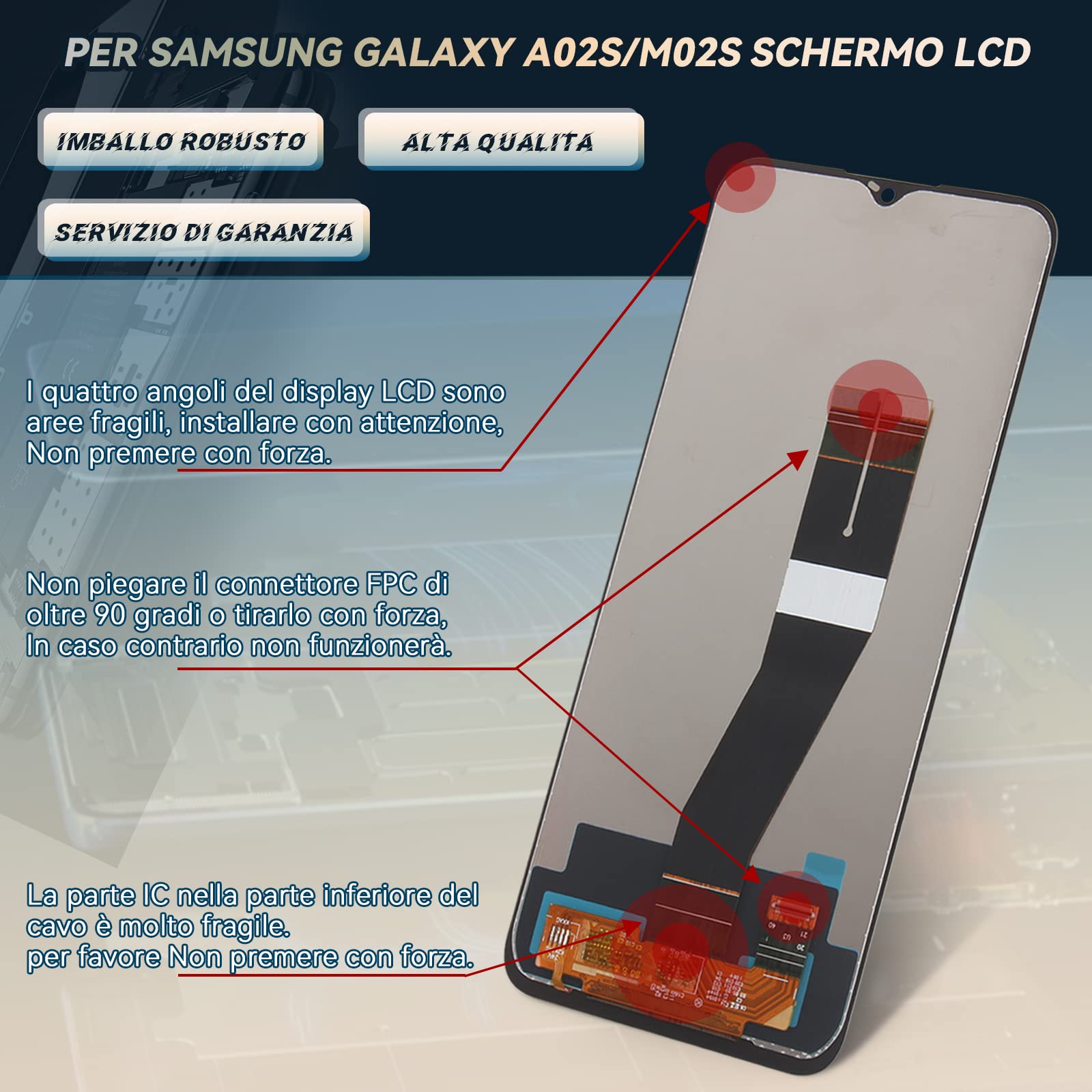 RongZy Schermo per Samsung Galaxy A02s A025G A025U A025A A025V/M02s LCD Display Touch Screen Digitizer Parti di Ricambio di Riparazione con Strumenti(163mm,Nero)