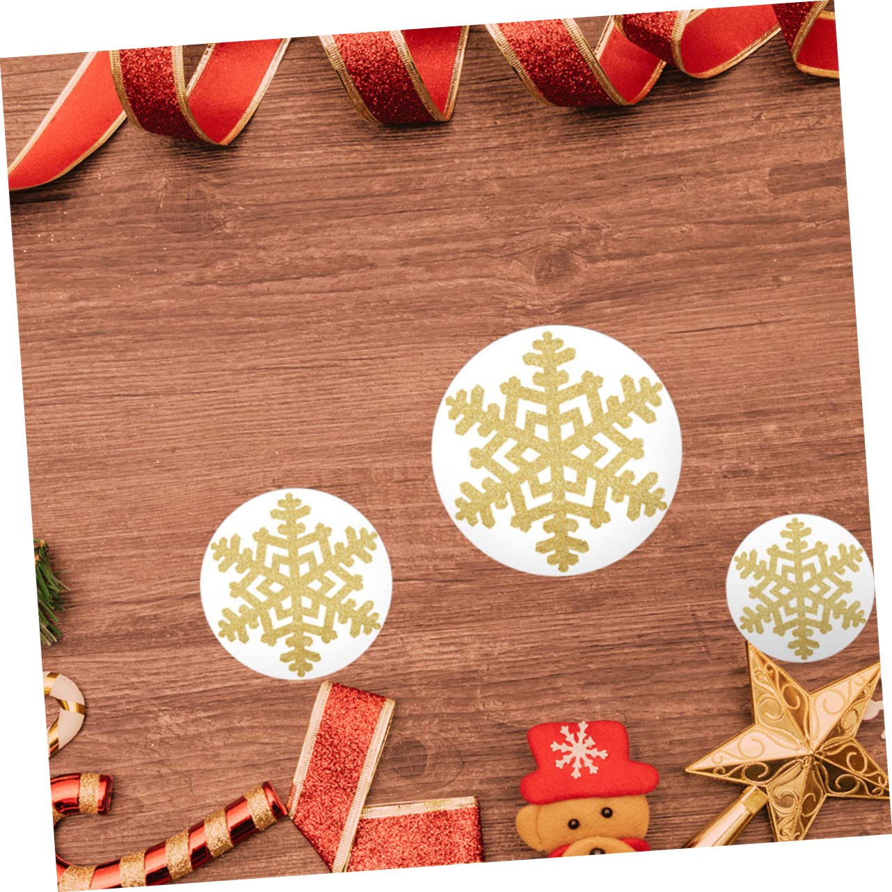 DECHOUS 3 Sets Schneeflocken-glitzeraufkleber Weihnachtsdekoration Selbstklebende Schneeflocken-wandaufkleber Für Heimdekorationen Christbaumschmuck 12 Stück * 3