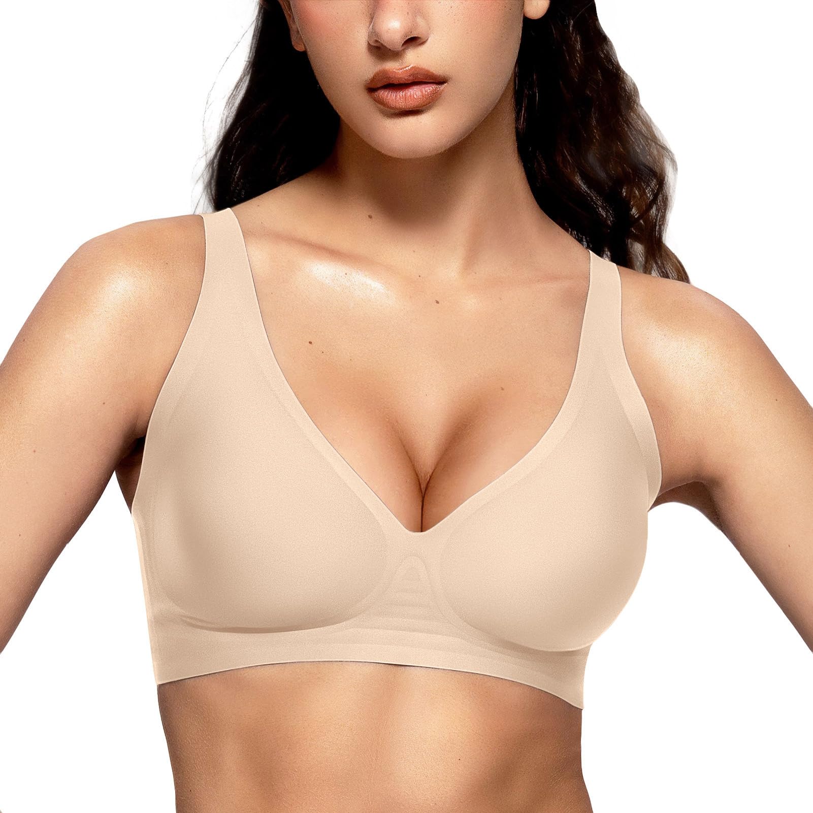 Vertvie Jelly - Sujetadores inalámbricos para mujer, sin costuras, push up, sin aros, de cobertura completa
