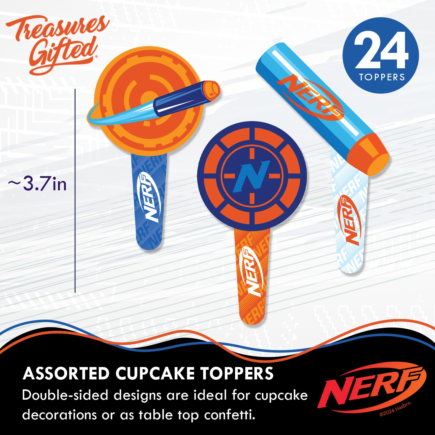 amazon-com-treasures-gifted-officially-licensed-nerf-party-supplies-24ct-cupcake-topper-wrappers-cake-decorations-nerf-birthday-party-decorations-toys-games for Free Printable Nerf Party Decorations Amazon.com: Treasures Gifted Officially Licensed Nerf Party Supplies - 24ct Cupcake Topper & Wrappers - Cake Decorations - Nerf Birthday Party Decorations : Toys & Games for Free Printable Nerf Party Decorations