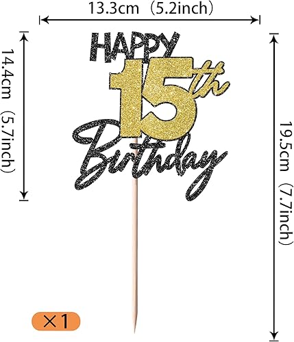 Miniatura 9 de 1 paquete de decoración de pastel de cumpleaños 50 negro dorado con purpurina para 50 años de cumpleaños de 50 años, decoración de pastel de