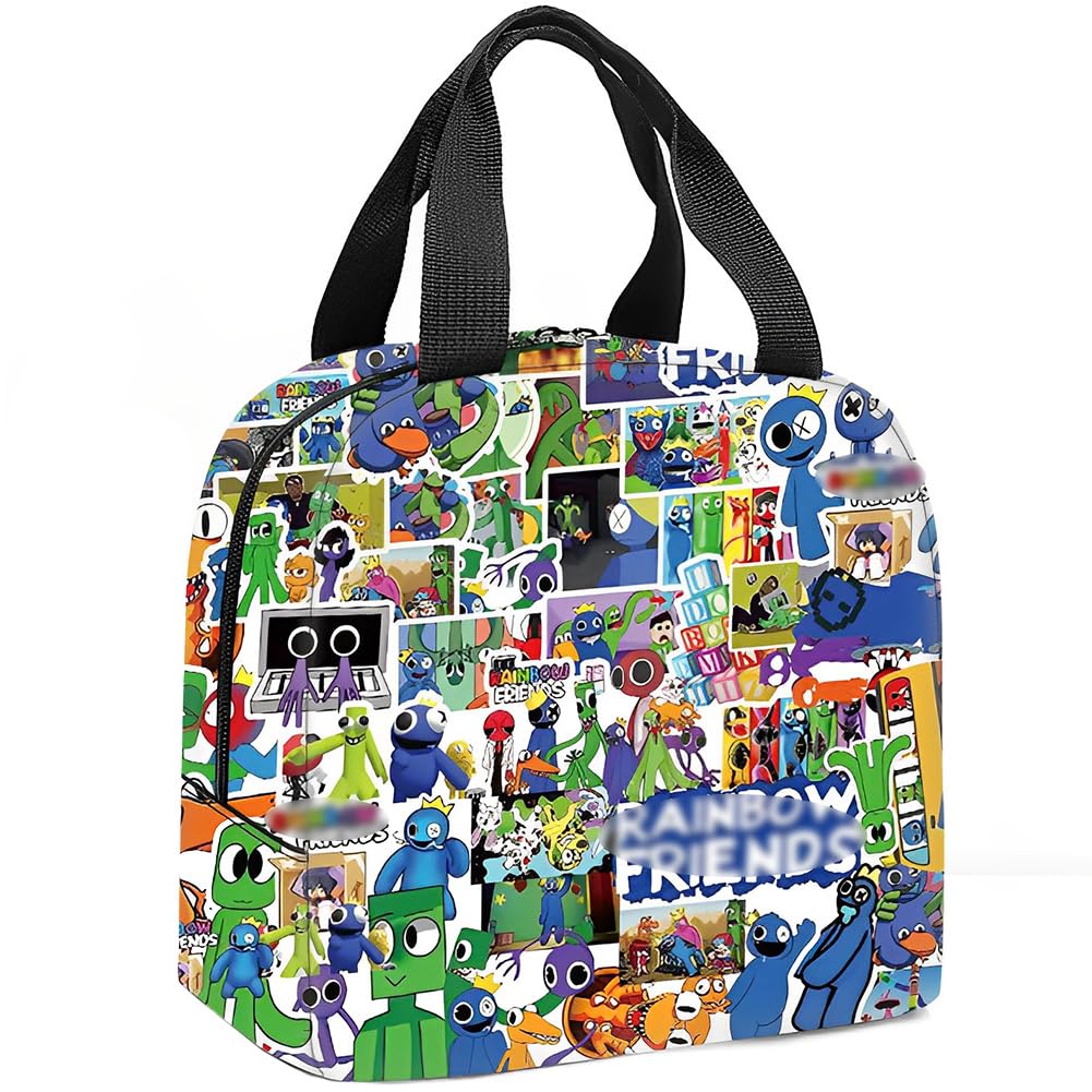 ZGCXRTO Lunch Bag for Kids Lunch Bags Boys Meal Bags School Student Lunch Box Tote Bag Rainbow Play Portable Ice Bag Children Lunch Bag for Work School Picnic Travel Beach