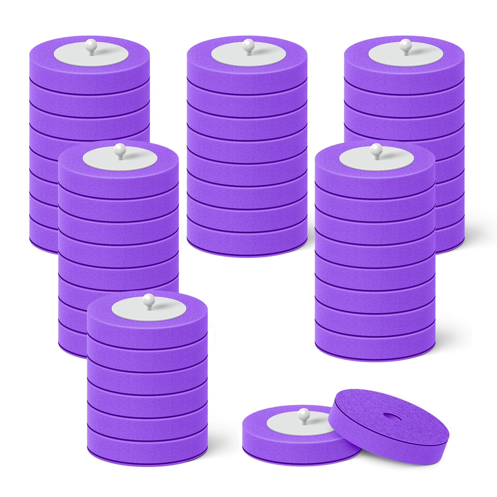 48 Count Disposable Toilet Brush Heads, Toilet Bowl Wand Refills for Toilet and Bathroom Cleaning, Purple Lavender Fragrance, Not Suitable for Electric Toilet Brushes