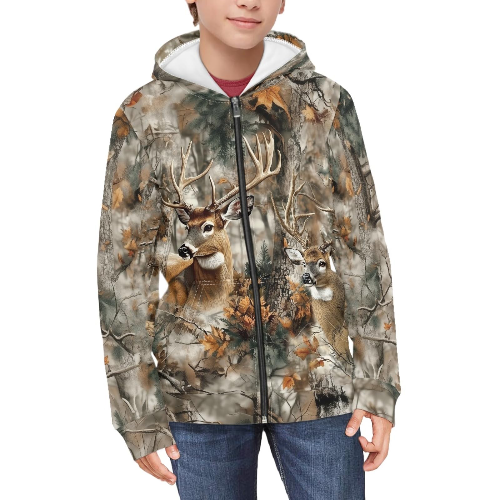 Suobstales Kids Soft Zip-Up Hoodie for Boys 6-16 Years Hooded Sweatshirt Fall Cardigan Jacket with Pockets