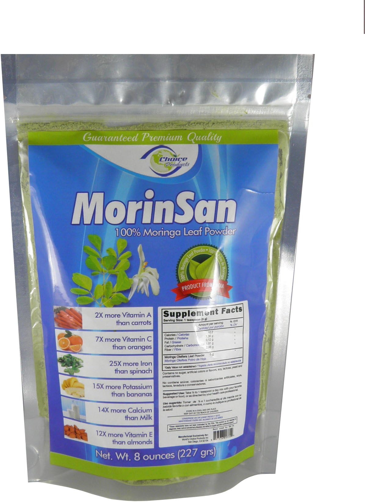 Worlds Choice Products Moringa Leaf Powder 8oz