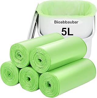 Biologisch abbaubare Müllsäcke 120PCS, Aievrgad 5L/1.2Gallon kleine Müllsäcke/Für Countertop Bin. Bin Liner/Abfall, 100% recycelt, robust, abbaubar, Kompostbeutel für Lebensmittel/Haushalt