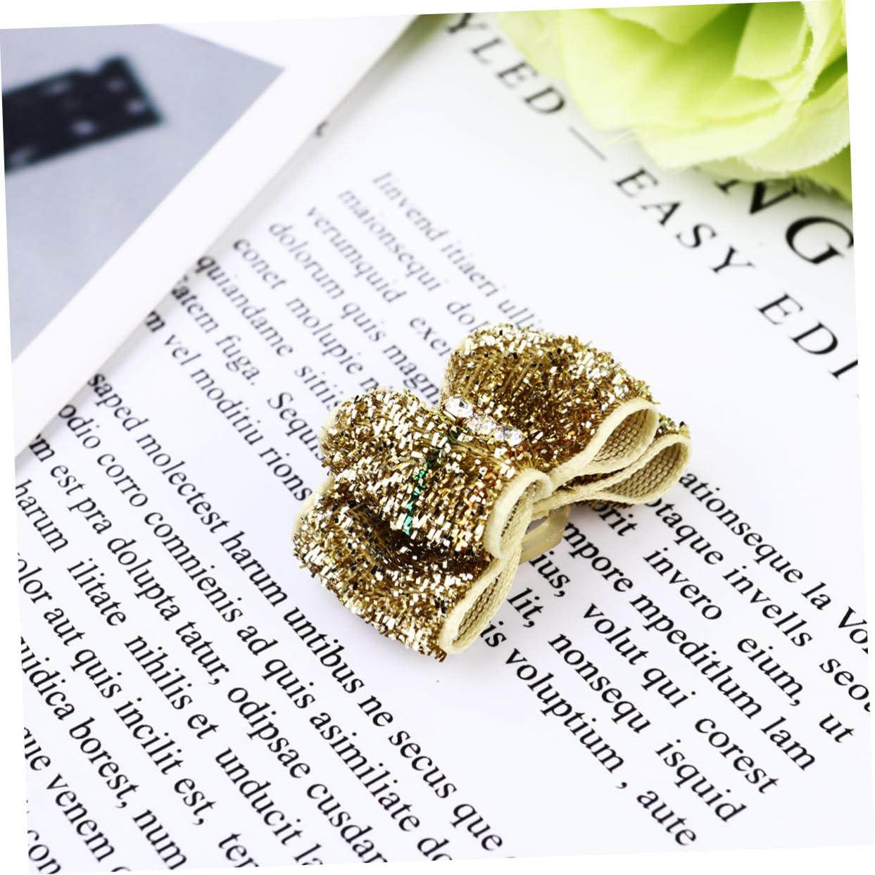 COLLBATH 10Pcs Pet Dog Hair Accessories Shiny Rhinestone Bowknot Hair Ties for Parties and Daily Wear Soft and Comfortable Headwear for Cute Dogs