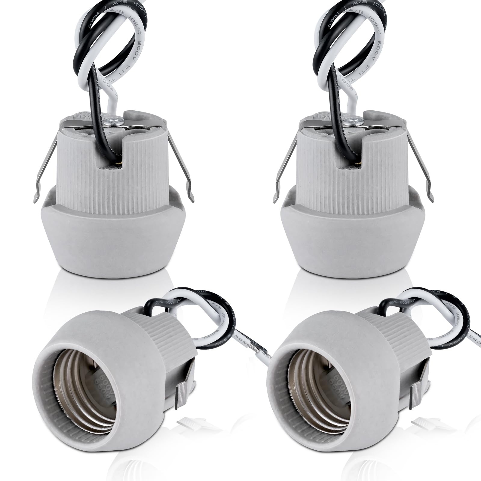 E26 Porcelain Light Socket - 2 Pack -8