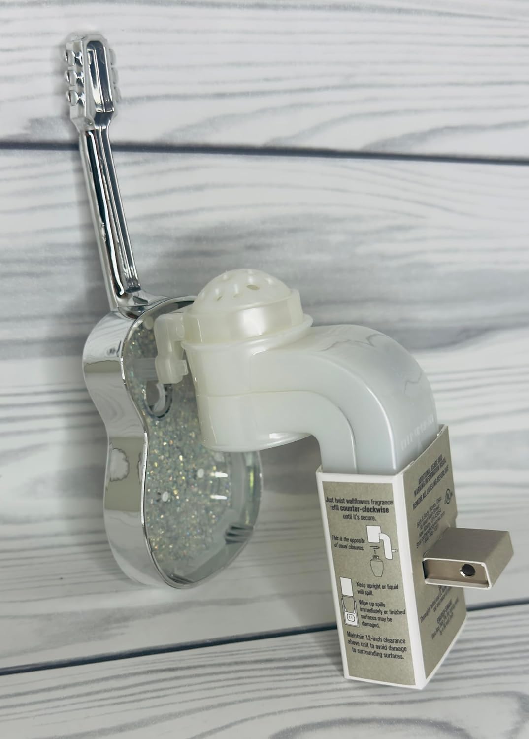 Bath and Body Sparkly Guitar Adjustable Wallflowers Scent Control Fragrance Nightlight Plug