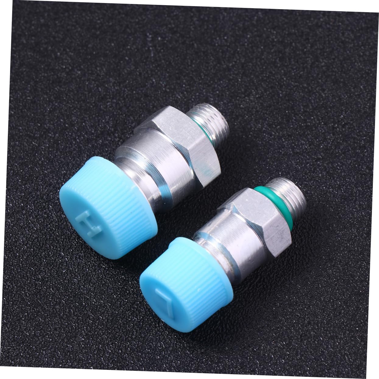 Uonlytech 4pcs Pressure Coupler for Car Air Conditioning Refill Pneumatic Fitting with Core and Gasket for System Access