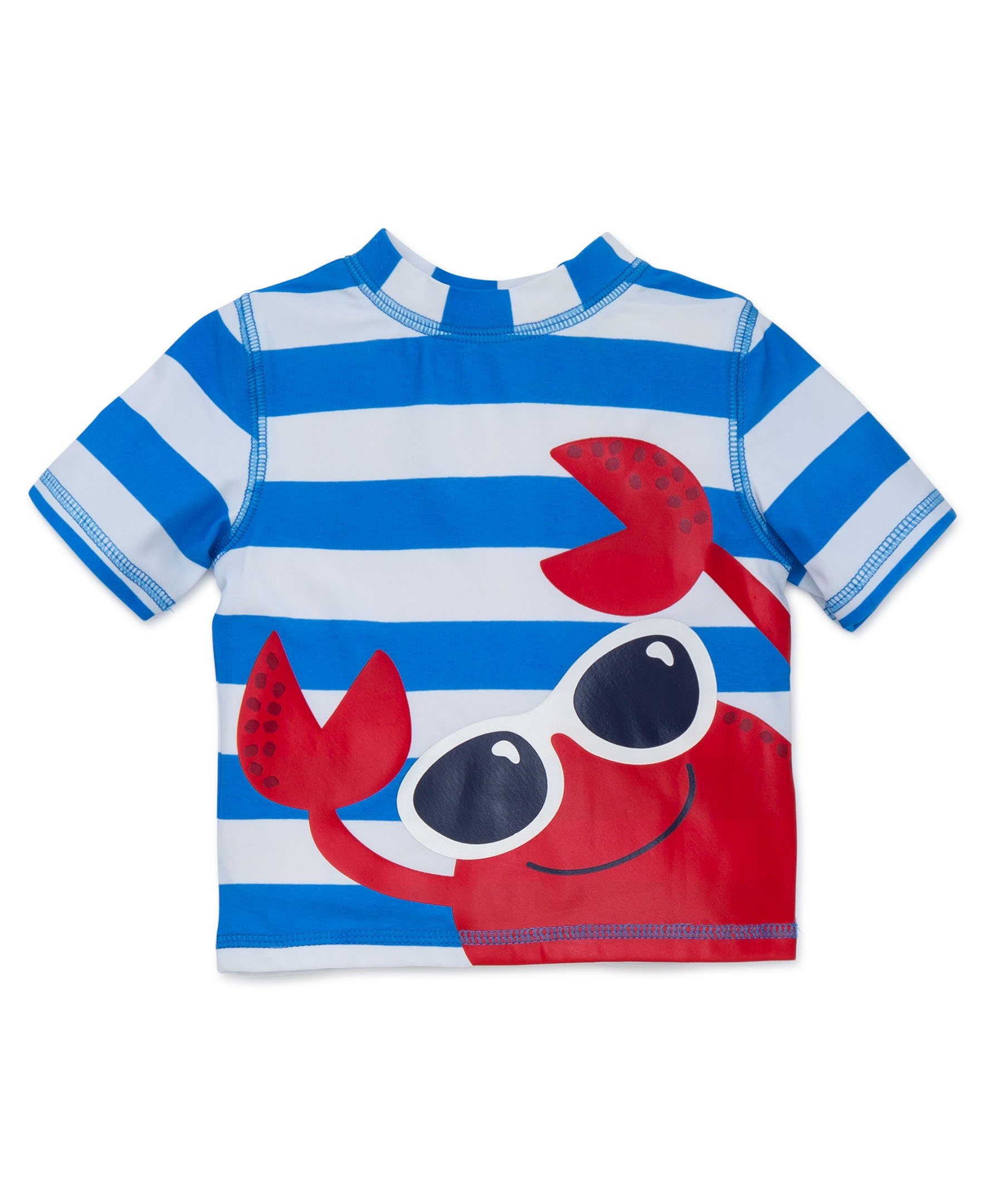 Little Me Baby Boys' Short Sleeve Rashguard, Blue Navy, 24 Months