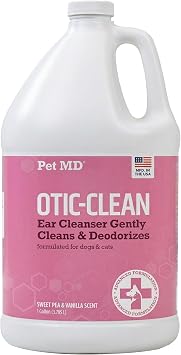 Pet MD Otic-Clean Dog Ear Cleaner - Veterinarian-Formulated Otic Ear Solution for Dogs & Cats - Pet Ear Cleaner for Itch, Odor, Wax Buildup - Deodorizing Cat Ear Cleaner Solution - 1 Gallon