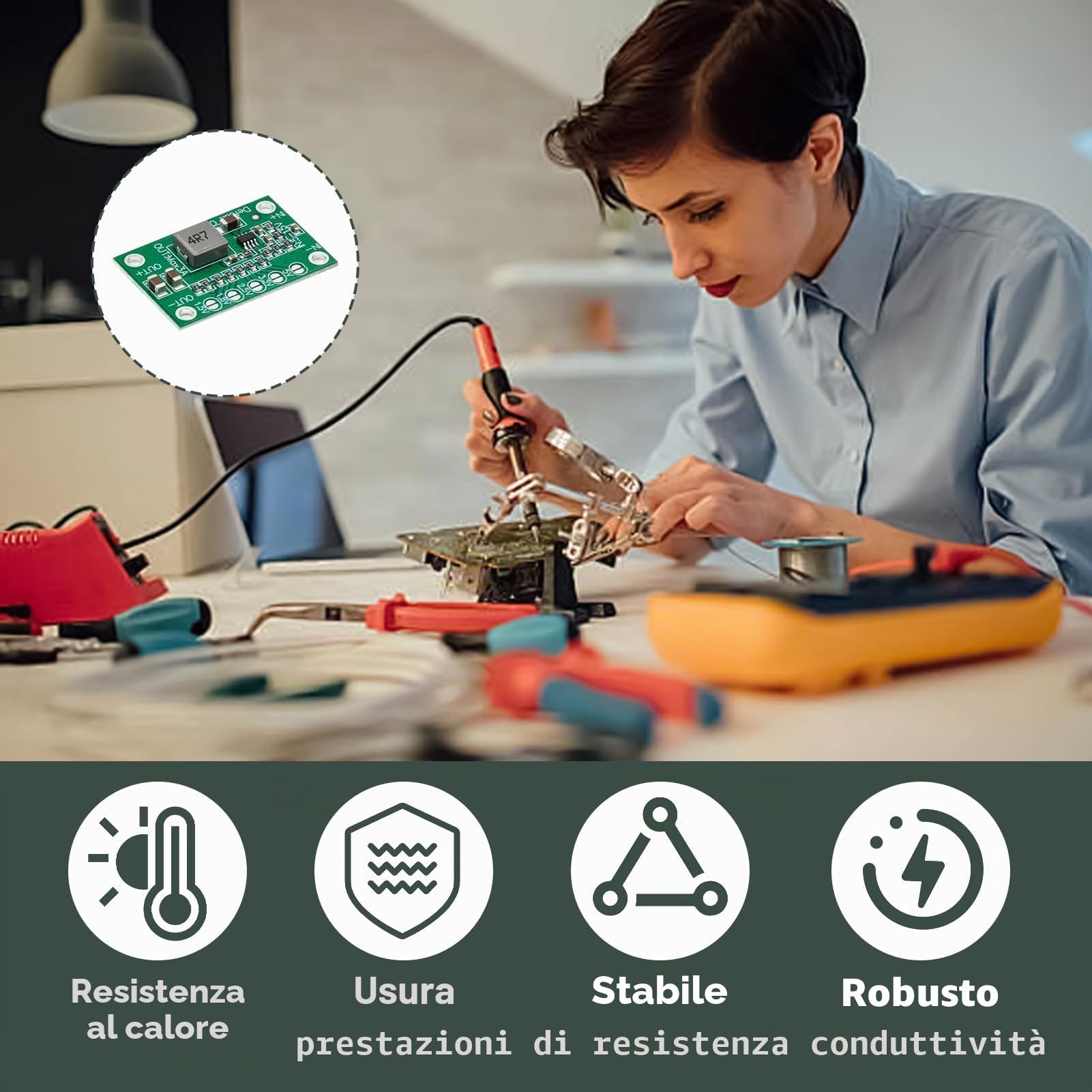 6 Pezzi Modulo Alimentazione Regolabile, Convertitore di Tensione DC-DC Step Down 5-16V a 1.25V/1.5V/1.8V/2.5V/3.3V/5V 3A, Scheda Step Down Regolabile per Progetti Fai da Te e Elettronica