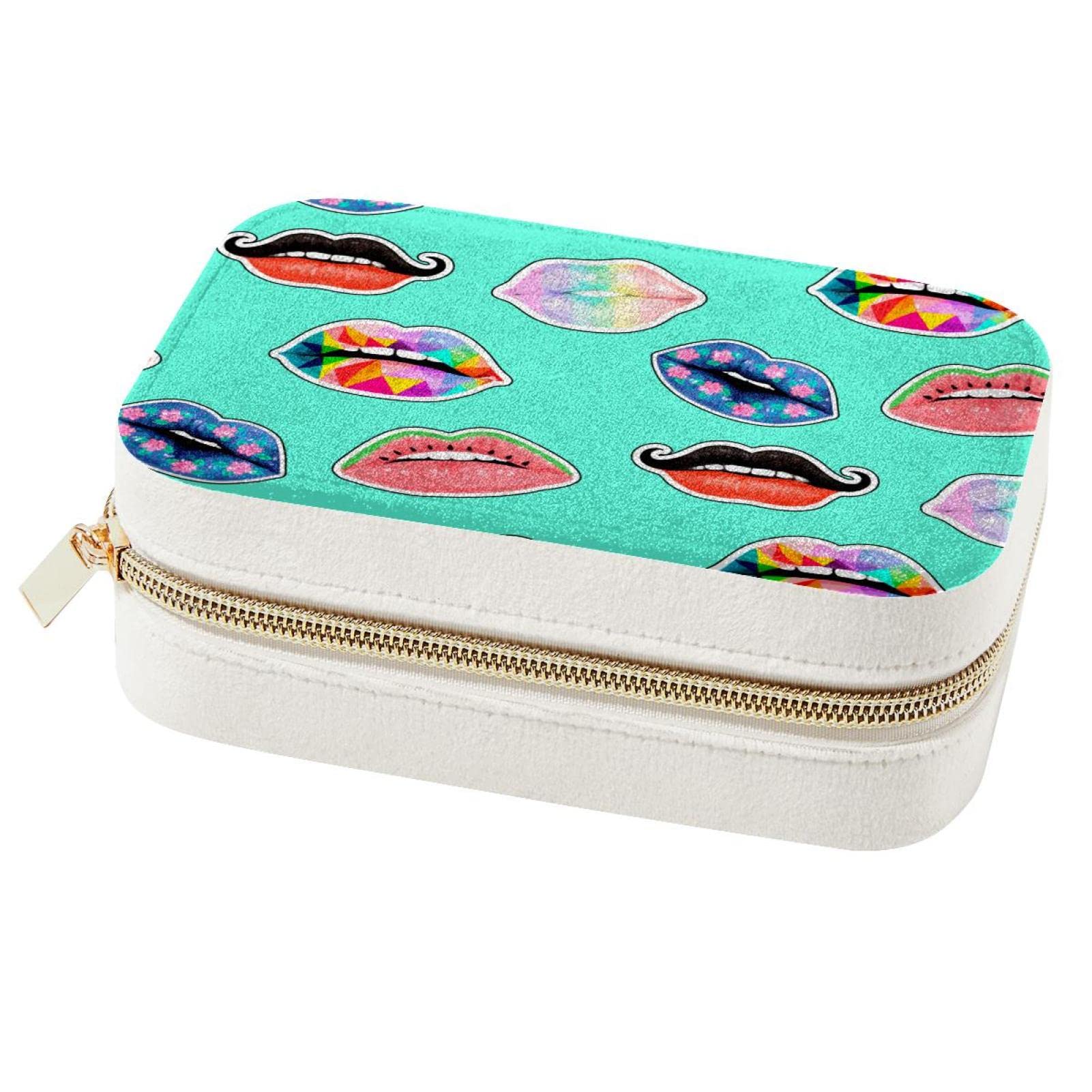 Boîte à bijoux de voyage imprimé lèvres : l'organiseur compact pour vos vacances