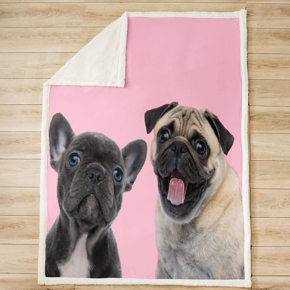Manta de felpa para perros y perros, para niños, Kawaii, para mascotas, hippie, cachorro, perrito, manta de sherpa para sofá, cama, amantes de los perros, rey de 87 x 94 pulgadas