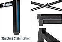 Vista 8 de JJS Escritorio de 48 pies con cajones, contemporáneo para oficina en casa, gran estación de trabajo para computadora portátil con almacenamiento