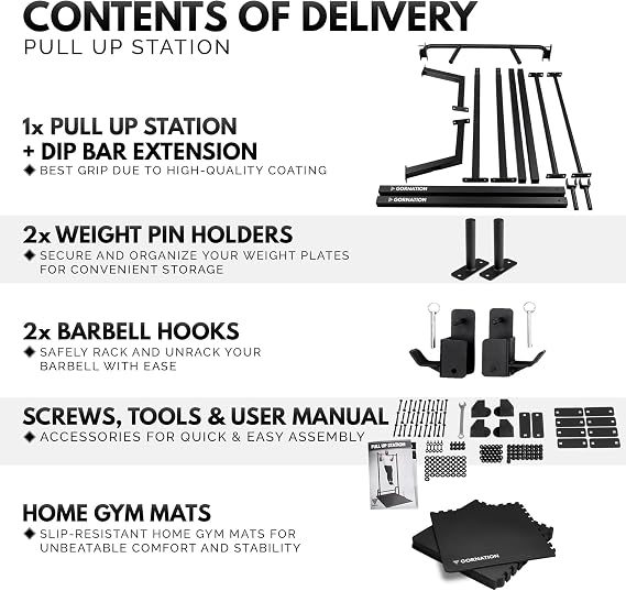 GORNATION Pull Up Station, Power Rack, Power Station, Power Tower, Pull-Up Station, Fitness Tower, Multi-Trainer for Home