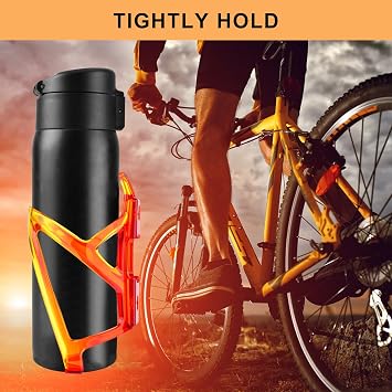 Bike Water Bottle Holder,Ultra-Light Bike Cup Holder with Screws,Bike Accessories for Adults& Kids,Cycling Bike Water Bottle Cages for Road, Mountain Bike (Red Yellow)
