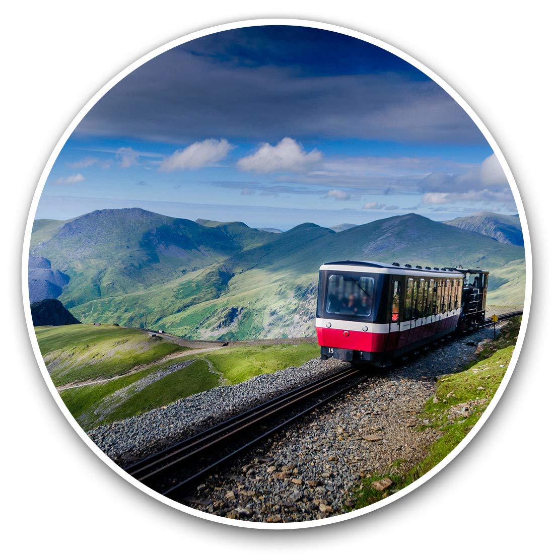 Destination Vinyl Ltd Mount Snowdon Railway Train Wales 16567 Vinyl Stickers (Set Of 2) 7.5Cm - Mount Snowdon Railway Train Wales #16567