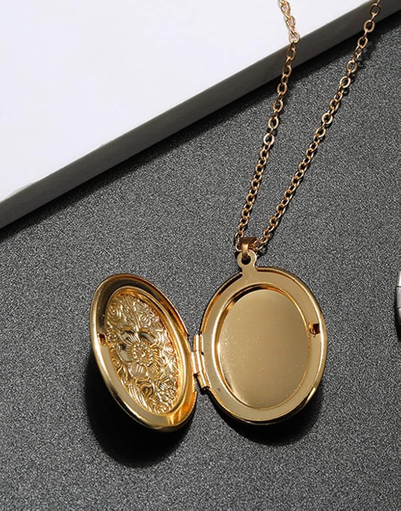Amazon.com: ZAHSY Gold Locket Necklace That Holds Pictures Photo Locket Necklace for Women Flower Locket Necklaces for Women Round Pendant Necklace with Picture Inside Memorial Gifts : Clothing, Shoes & Jewelry