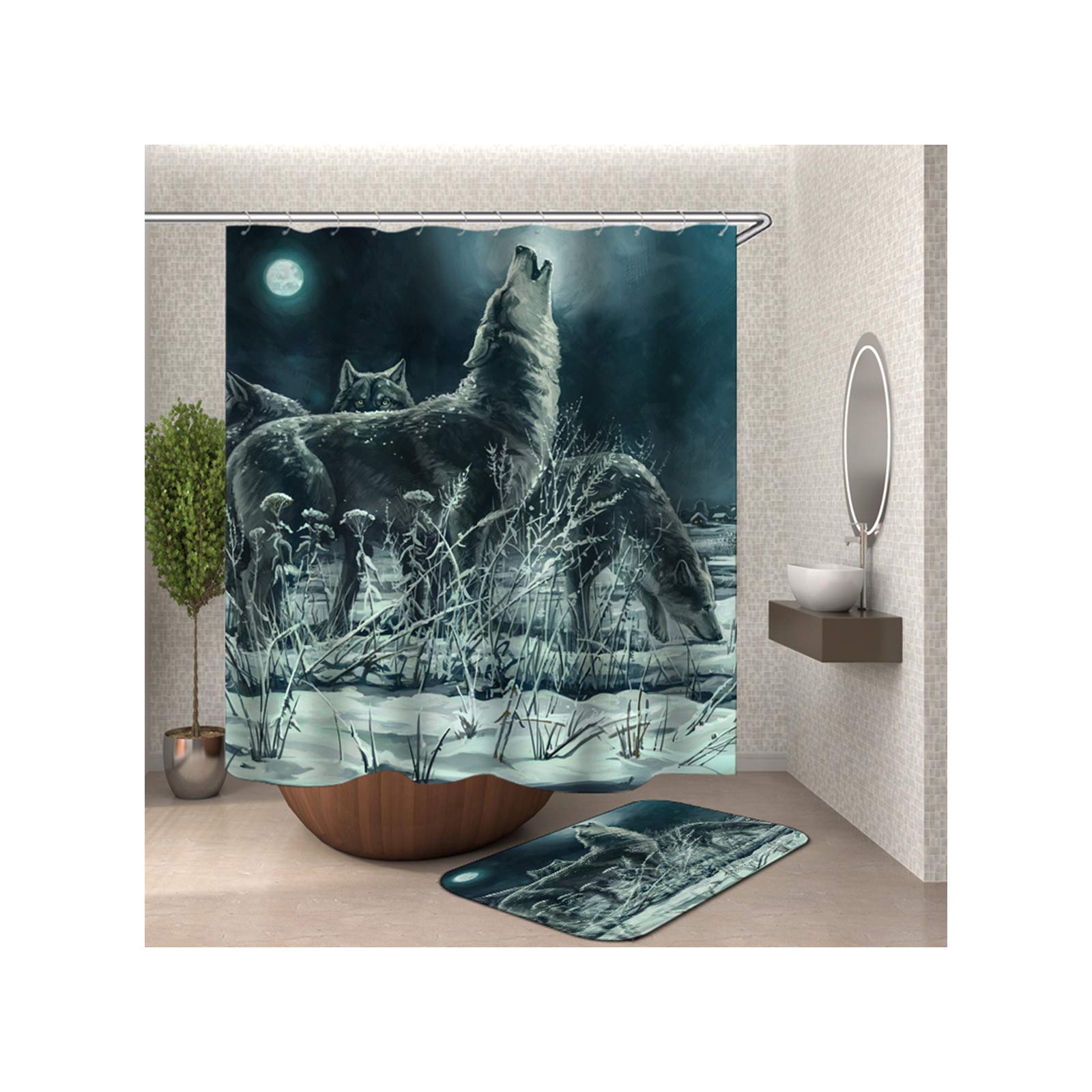 Alfombrilla de baño suave y cortina impermeable Lupo de KnSam para renovar el aseo familiar