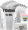 30pcs 1 Gallon Mylar Bags for Food Storage (15 Mil Extra Thick 7.5 Mil Each Side) with Oxygen Absorbers 400CC (40pcs), 10"x14" Heat Sealable Zipper Mylar Bags for Long Term Food Storage