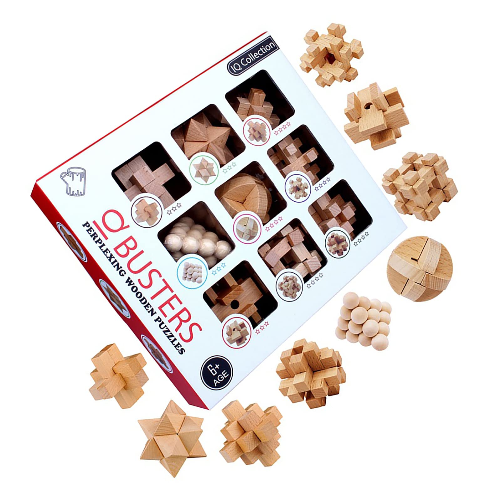 Amazon.co.jp: 孔明パズル 大人 木製 脳トレ 立体パズル ウッドパズル