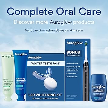 Auraglow 44% Teeth Whitening Gel for Trays, Retainers & Aligners Dentist Strength Carbamide Peroxide Whitener, 30 Treatments, 3 Syringes (5mL)