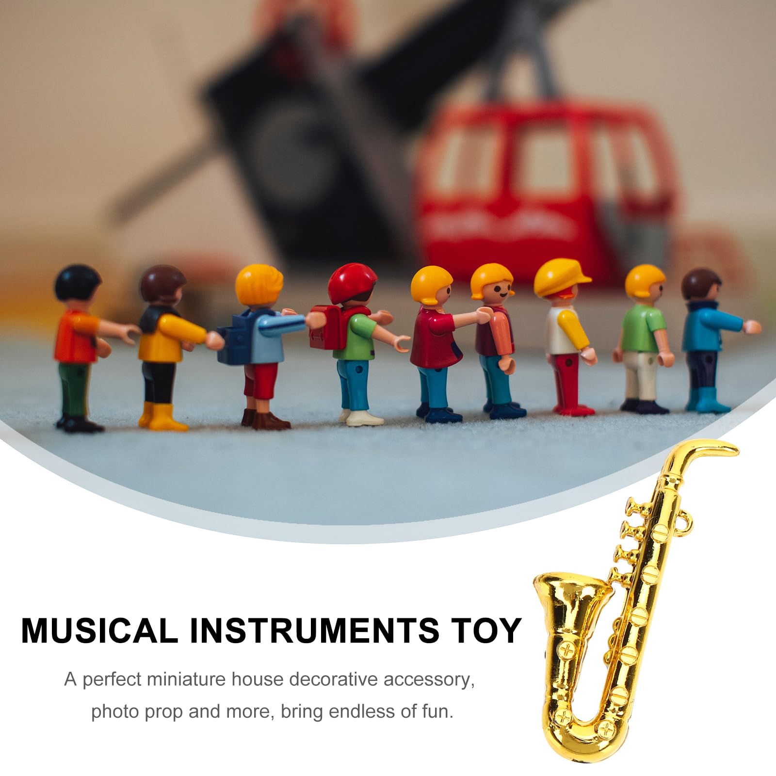 ifundom Miniature Musical Instruments Set 10Pcs Including Tiny Saxophone Model Small Plastic Toy Instruments for Dollhouse D Cor Photo Props Creative Kids Play - Image 4