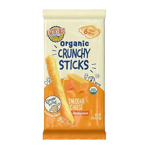 Earth's Best Crunchy Sticks, Cheese, .56 Oz (Pack of 5)