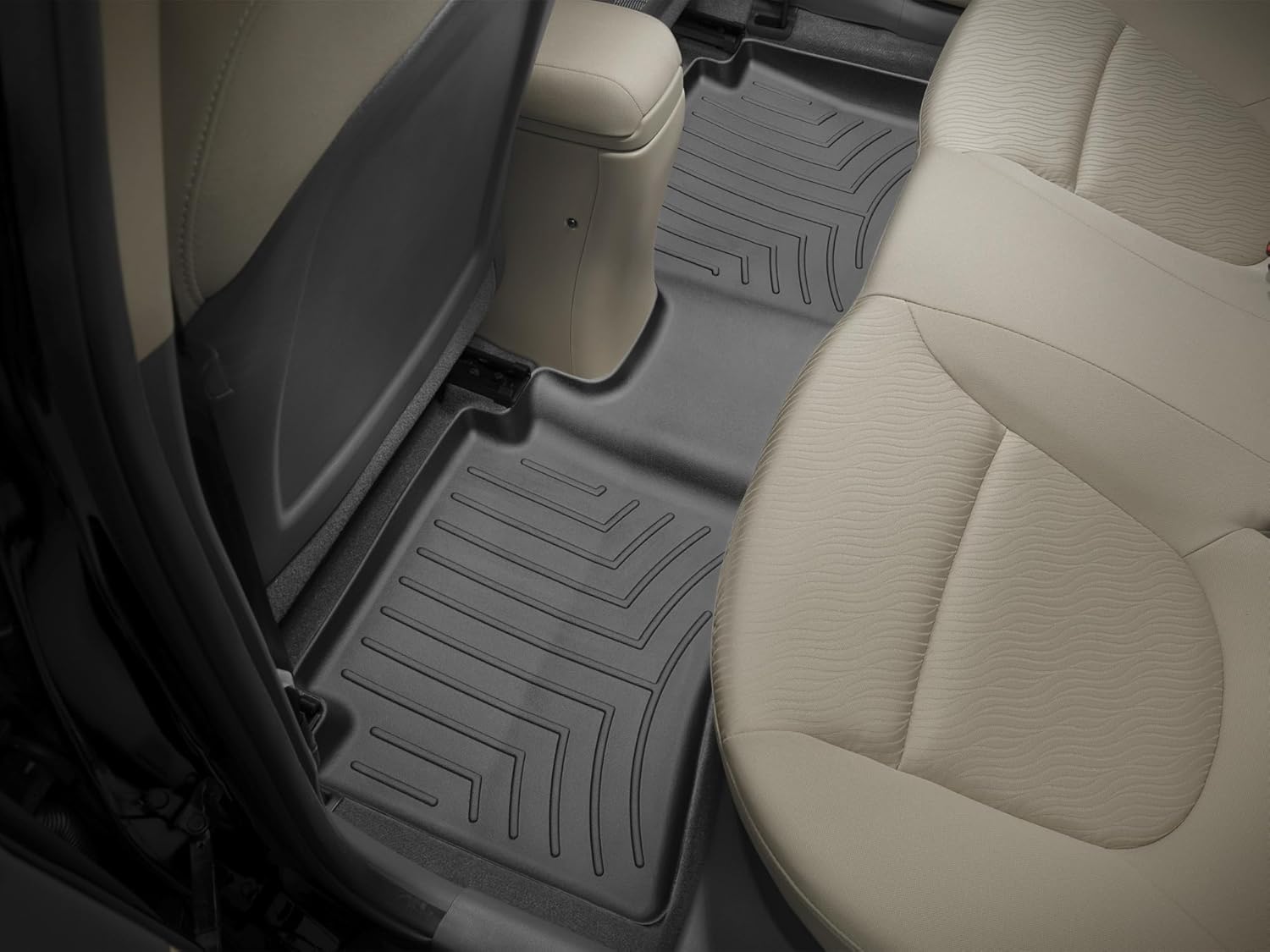 WeatherTech Custom Fit FloorLiners for Hyundai Accent - 2nd Row (443402), Black