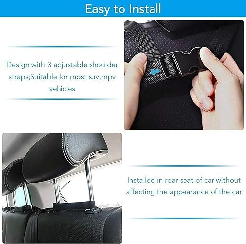 Miniatura 7 de Organizador de maletero colgante para asiento trasero de automóvil para SUV, camioneta, camión con 9 bolsillos de tensión, organizador de ahorro de