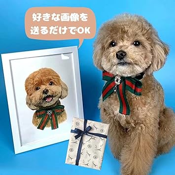 Amazon 似顔絵 プレゼント イラスト ペット似顔絵のオーダーメイド ペット誕生日プレゼント メモリアルグッズ 超細密 手描き 犬 猫 額付き 遺影 壁掛け 1匹 30 40cm A3 Yumeno Art メモリアル用品 通販