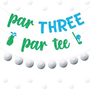 Golf 3rd Birthday Decorations Par Three Par Tee Banner Let's Partee Time Birthday Balloons Golf Garlands Sports Theme 3rd Bday Decor Ball Game Sports Theme Party for 3 Year Old Kids