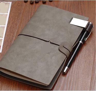 BeeSpring 2PCS Pen Loop Traveler Notebook Leather Pen Holder with Stainless Steel Clip (Black)