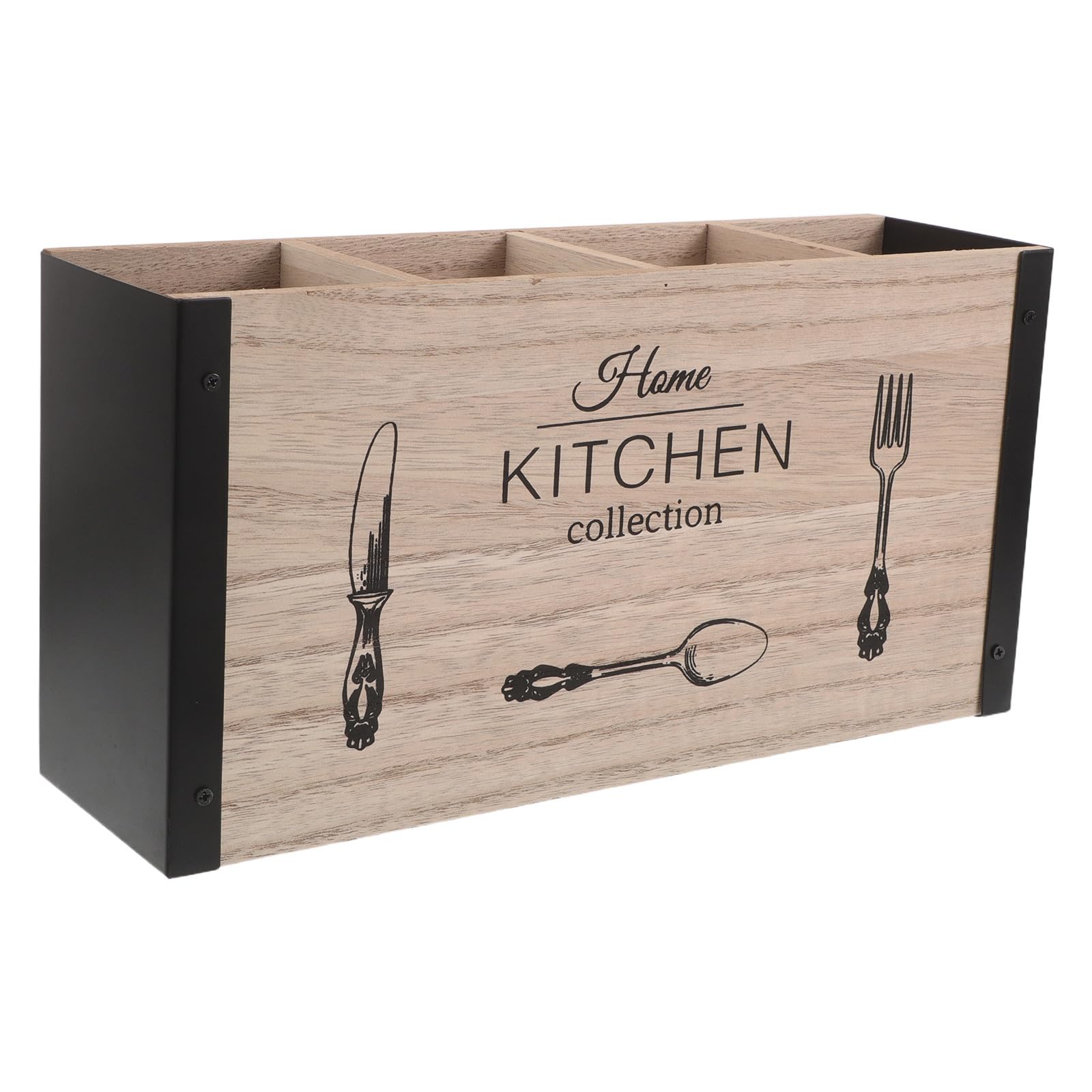 Sosoport Organizador 4 de Madera Cubiertos Compartimentos para Cocina
