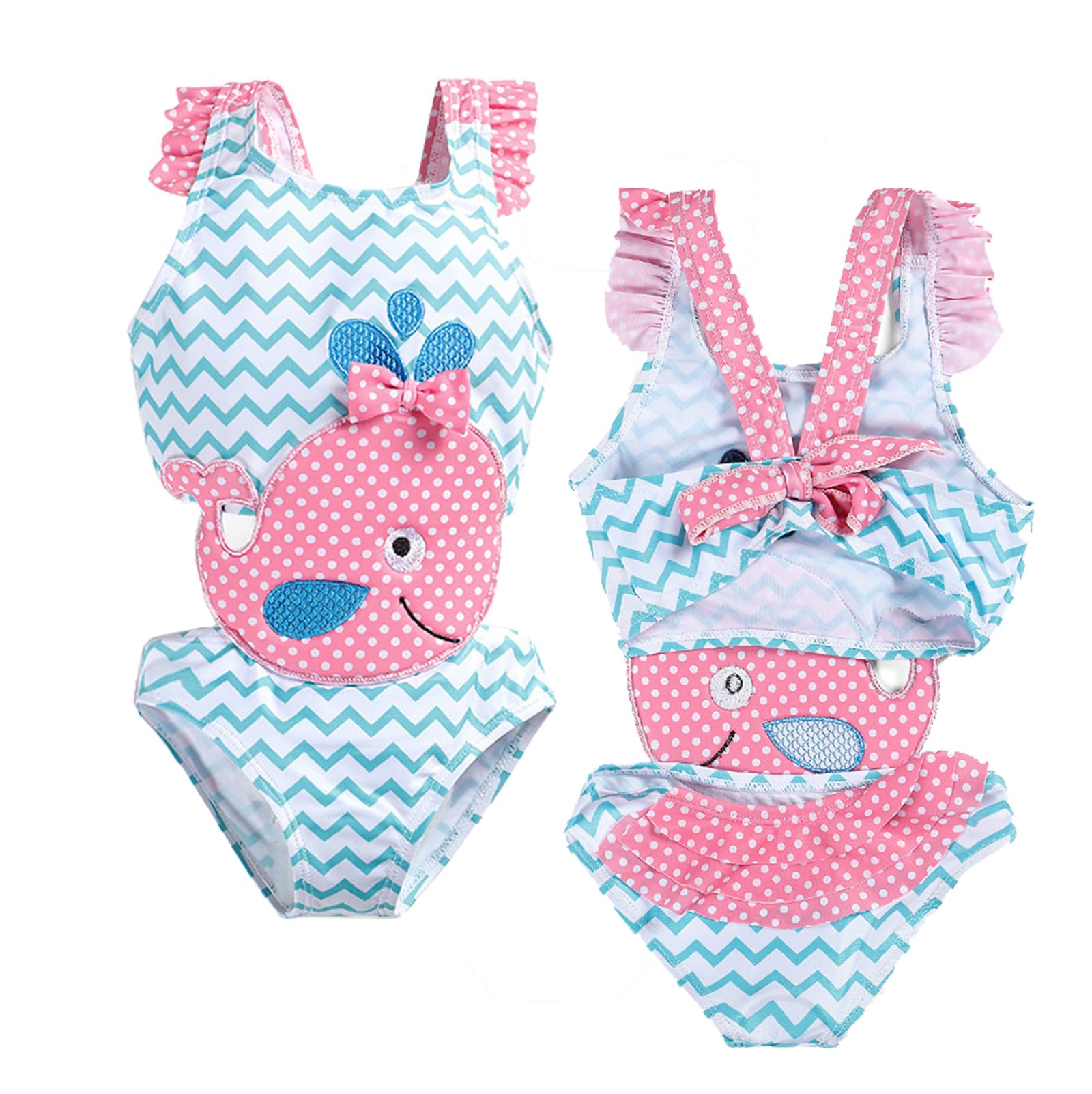 ThreeH Bañador Bebé Niña Bañador Bañador Playa Sin Mangas Bonito Estampado para Bebé a Niño