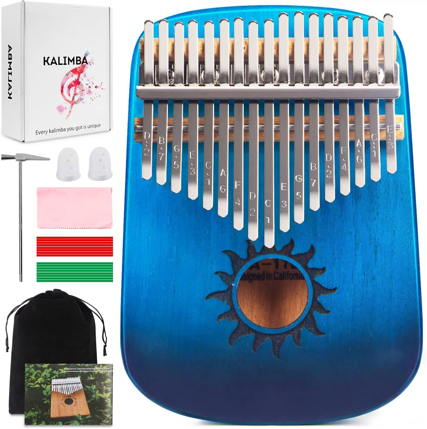 Kalimba Thumb Piano 17 Keys, Hand held Mbira Finger Piano