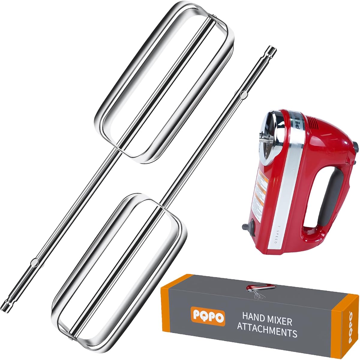 2 piezas de batidoras de mano batidoras de acero inoxidable compatibles con la batidora de mano kitchenAid, piezas de repuesto para batidoras de mano