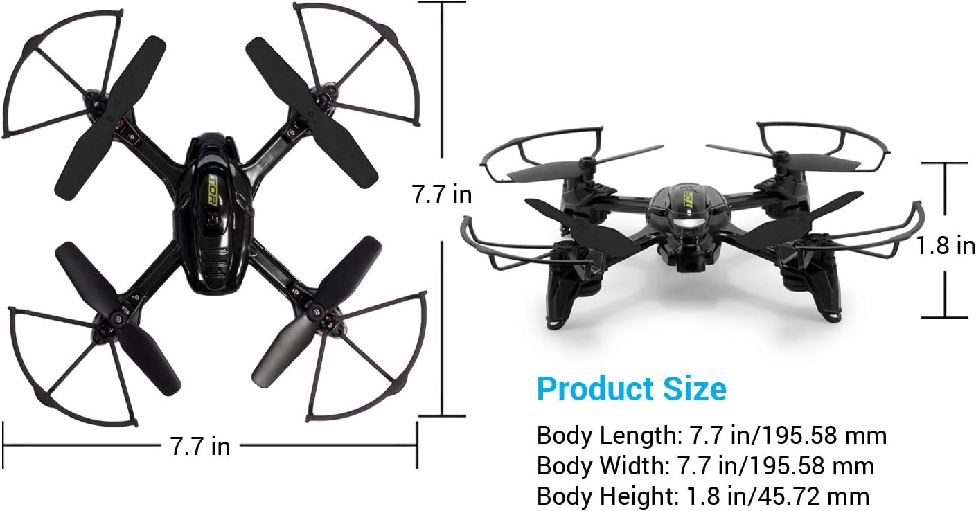 Tenergy TDR Python Mini RC Quadcopter Drone with Camera HD 720P Auto Hovering 3D 360° Flips Rolls Headless Mode Drone for Beginners