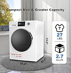 SMETA laveuse et sécheuse tout-en-un 2.7 Cu.ft, 24 inch Ventless 2-In-1 laveuse et sécheuse Compact pour appartement maison Dorm RV, 26.7 LBS Charger les petits vêtements avec la rondelle 16 Programme de blanchisserie