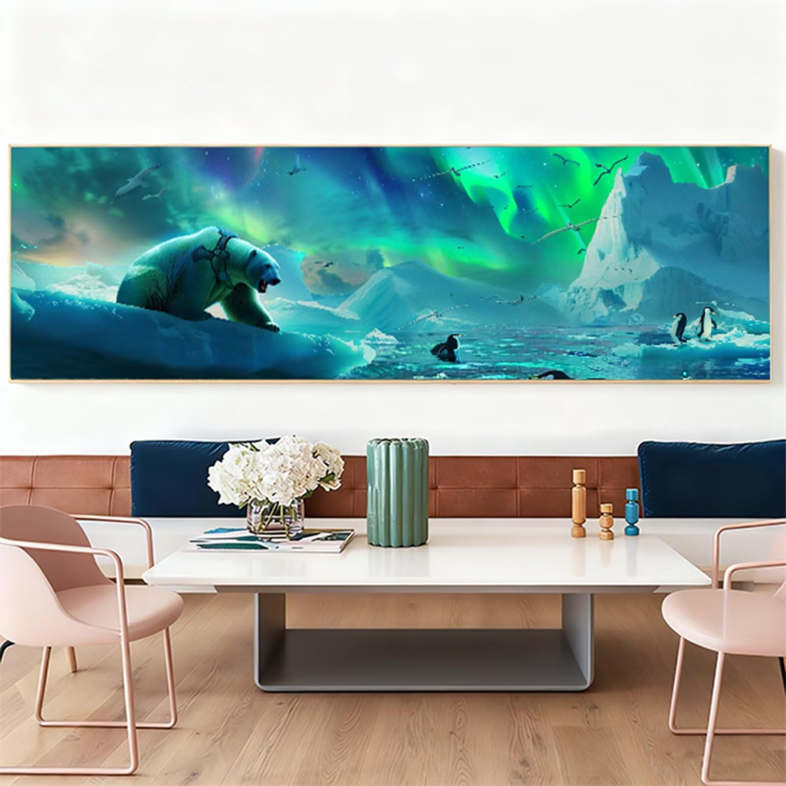 Duży diamentowy pingwin zestaw do malowania diamentami dla dorosłych, 5D Dimond Art Bear Gem Arts and Crafts dla dzieci, zestaw do haftowania krzyżykowego z kryształami strasu, dekoracja pokoju