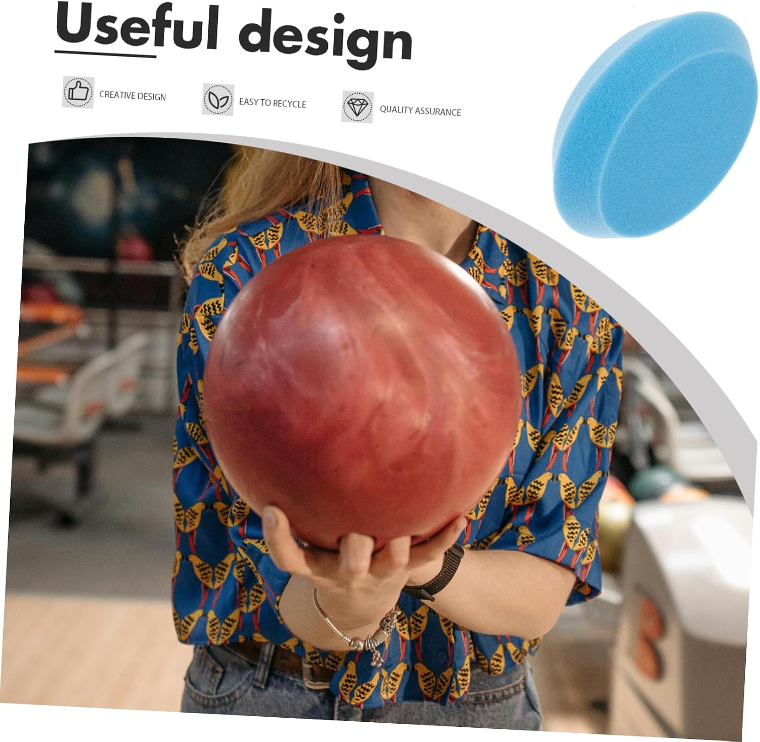 4pcs Bowling Ball Cleaning Sponge for Bowlers Polishing Pad for Bowling Balls Easy to Use Clean