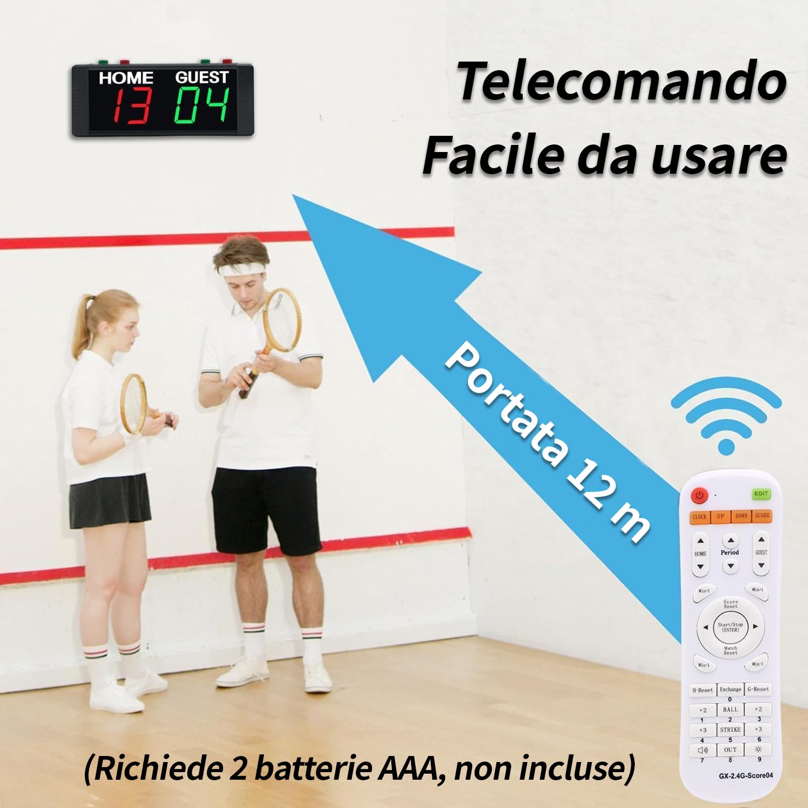 Tabellone Segnapunti Digitale, Tabellone Segnapunti Elettronico con Treppiedi per Baseball, Pallavolo Sportivo Indoor e Outdoor
