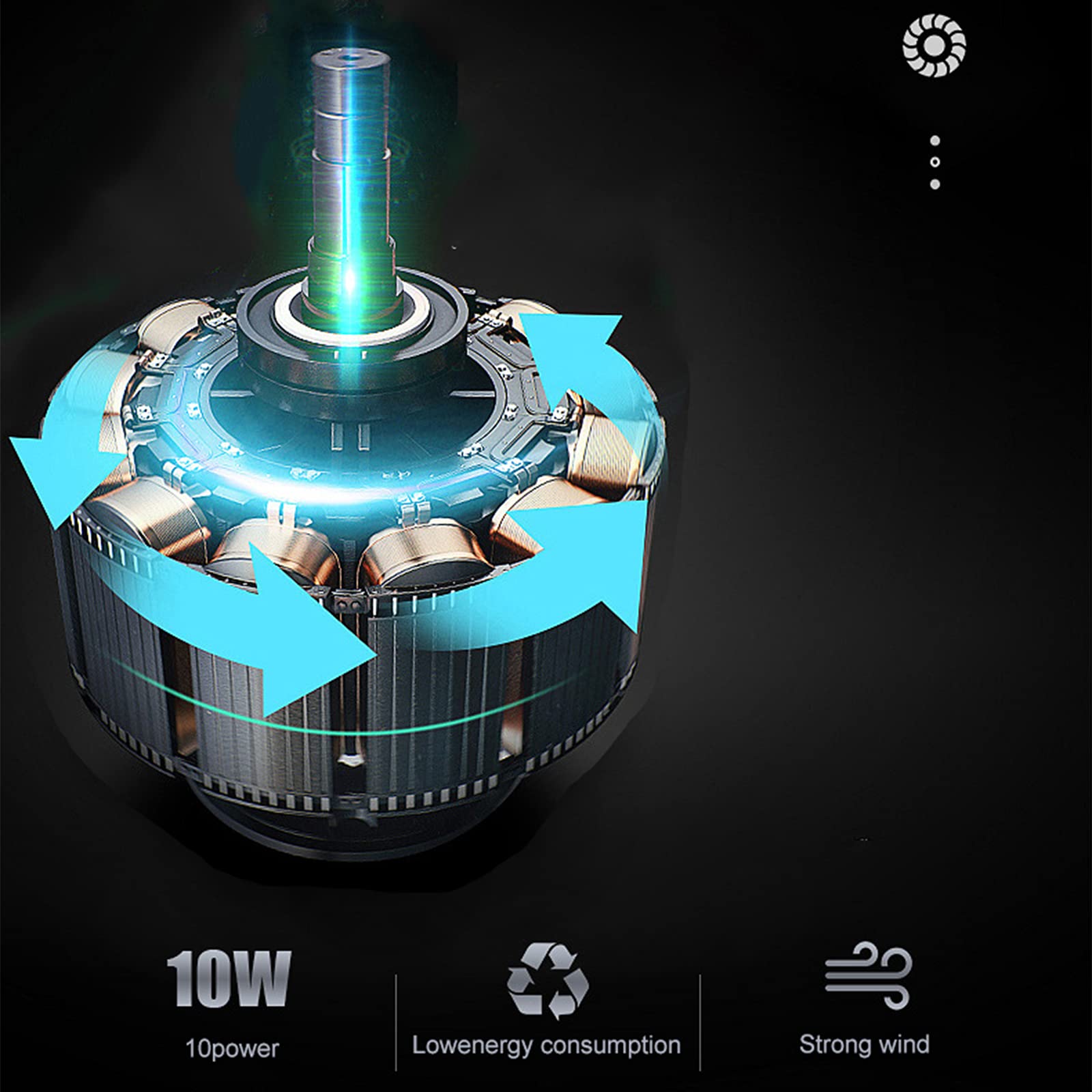 Ventilatore Portatile, Mini Ventilatore Ricaricabile USB Potenti Ventole di Raffreddamento, Esterno, Appeso alla Cintura, con Powerbank 8000 mAh, 3 velocità Commutabili E Abbastanz